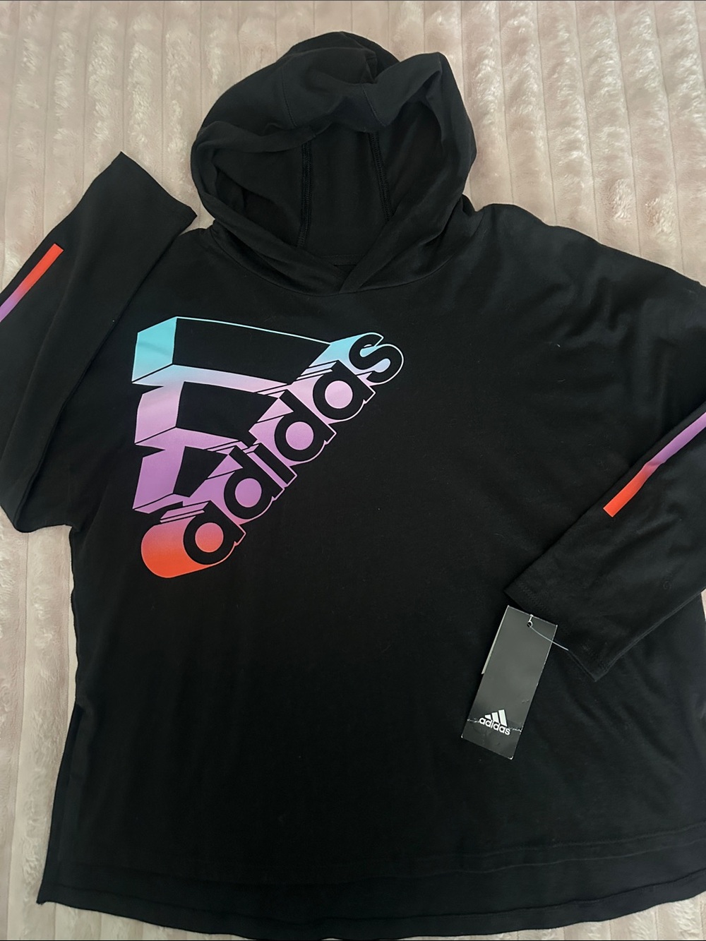 NWT adidas Black Hoodie Tee Shirt